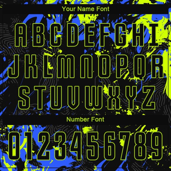 Uniform Custom Soccer Sublimation Black Black Jersey Neon Green-Royal