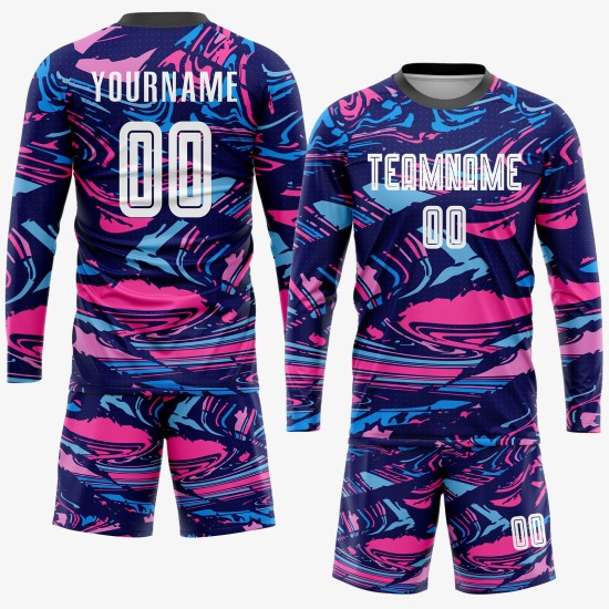 Soccer Uniform Custom Sublimation Jersey White-Pink Figure