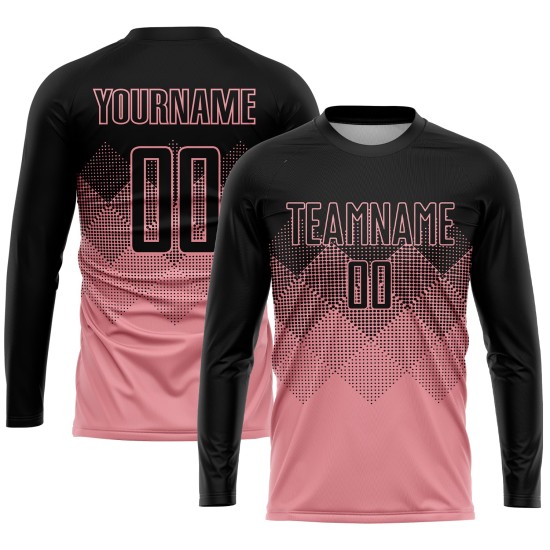 Medium Soccer Pink Custom Sublimation Black Uniform Jersey