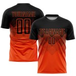 Shape Orange Gradient Black Uniform Soccer Square Sublimation Jersey Custom