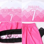White Jersey Uniform Soccer Custom Sublimation Pink