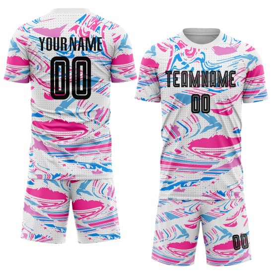 Soccer Sublimation Figure Custom Uniform Jersey Black-Pink